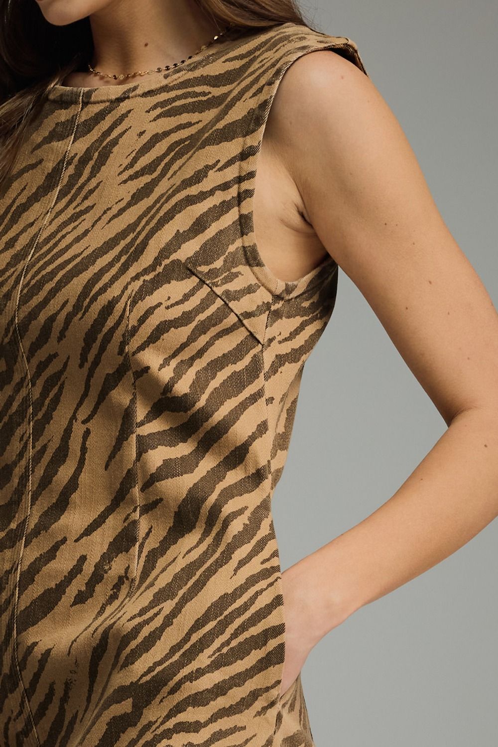 ETO Animal Print Zip Back Mini Dress
