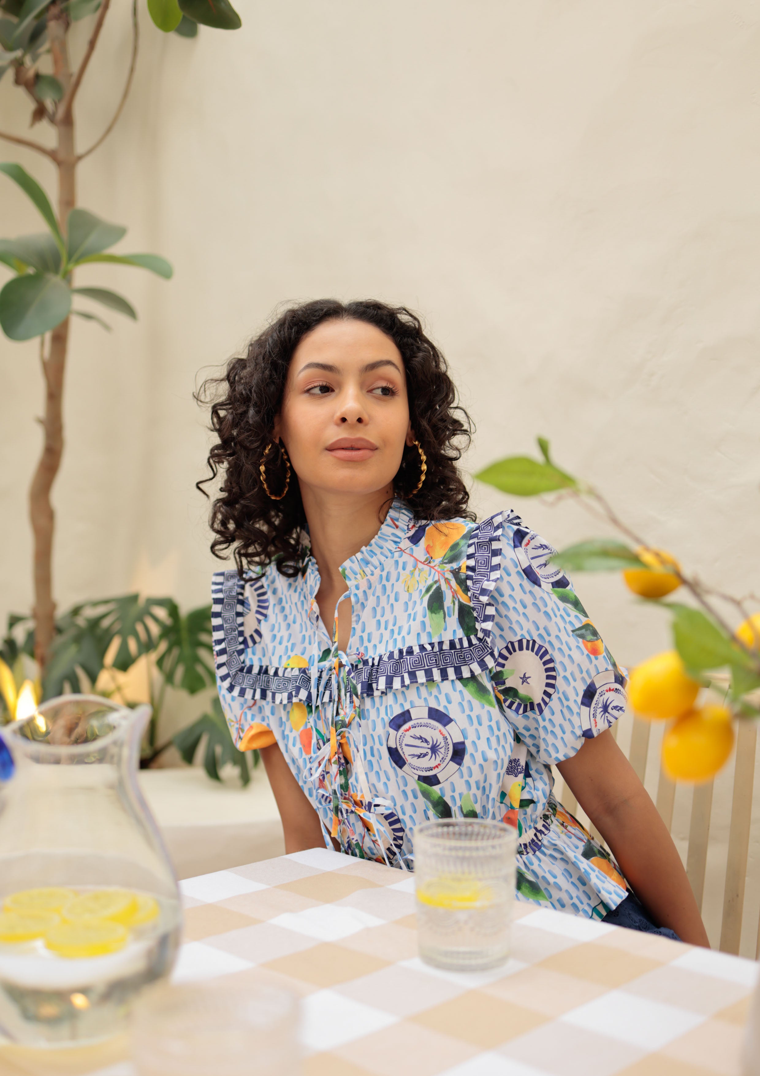 Emily Lovelock Freya Print Blouse- multi