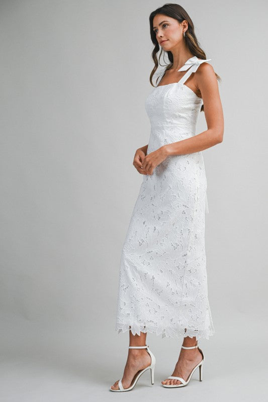 MBL Tie Strap Lace Midi