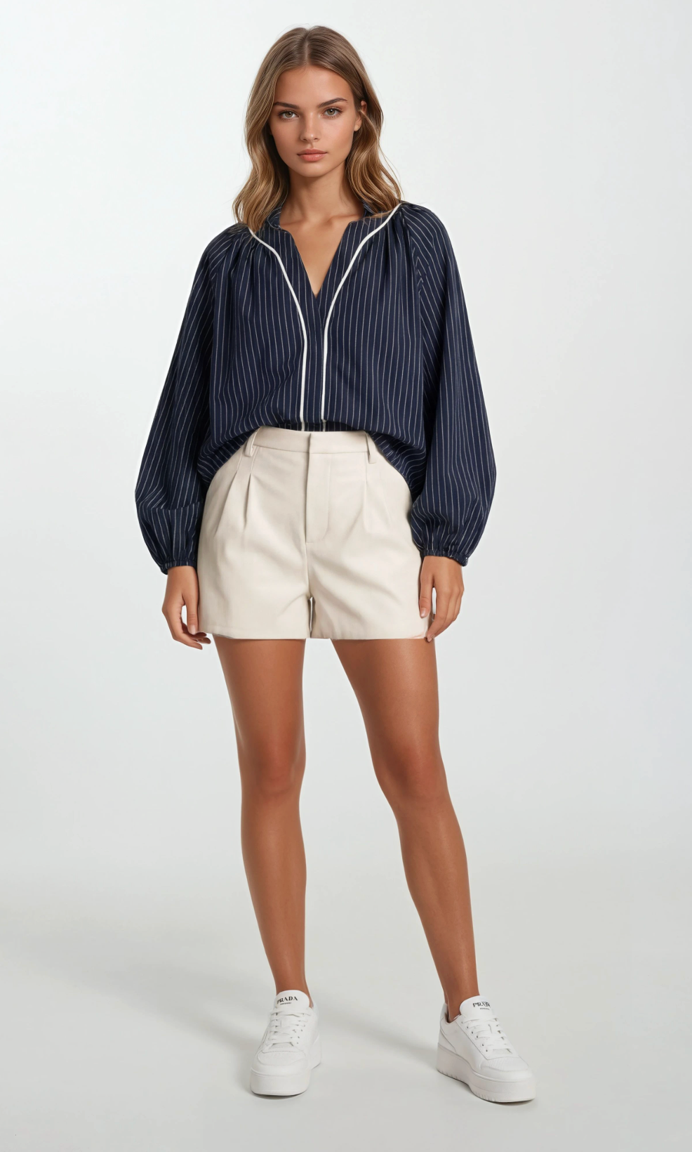 Sincerely Ours Tailor Short- White Croc