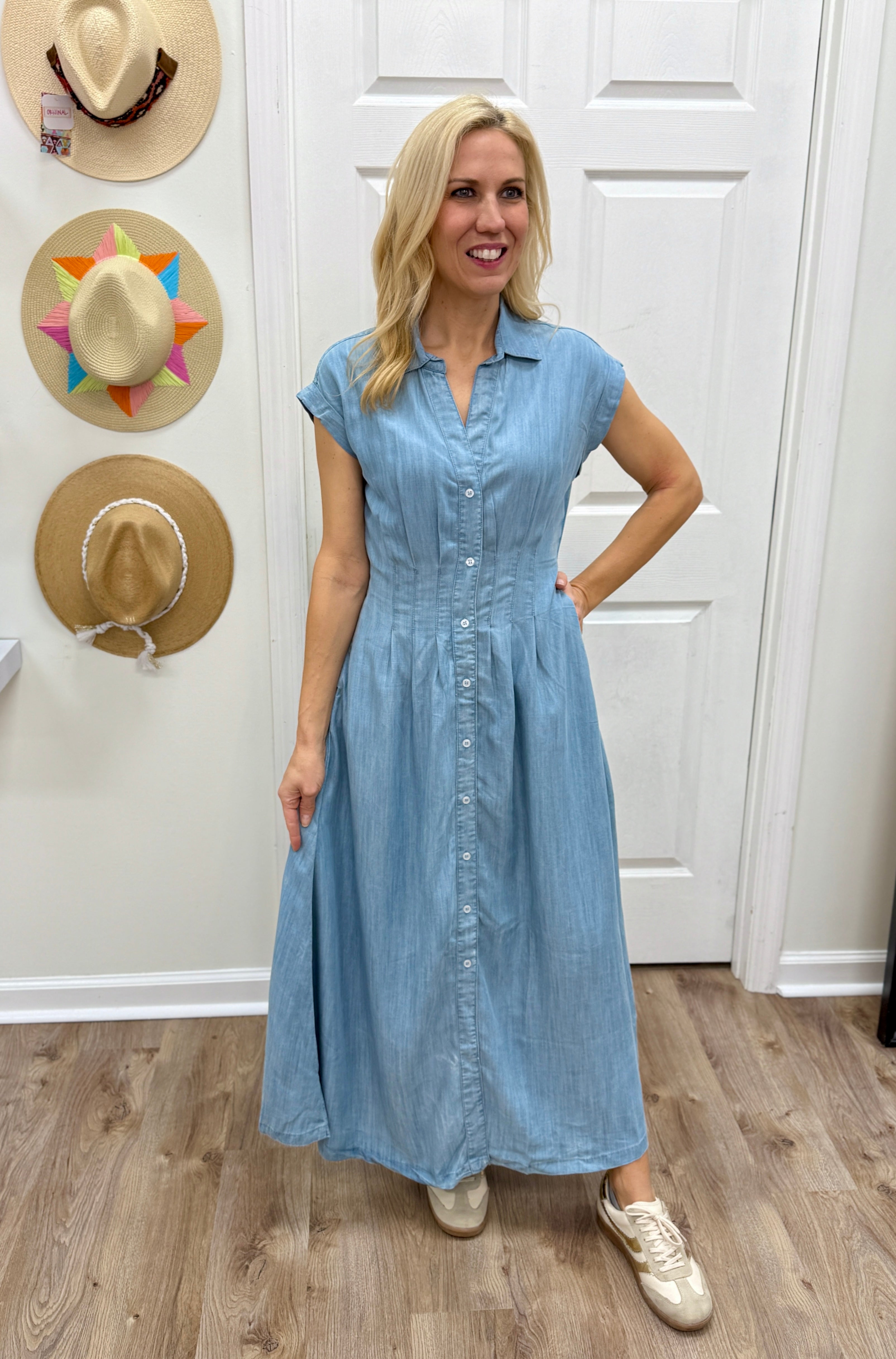 Elan Denim Collar Dress