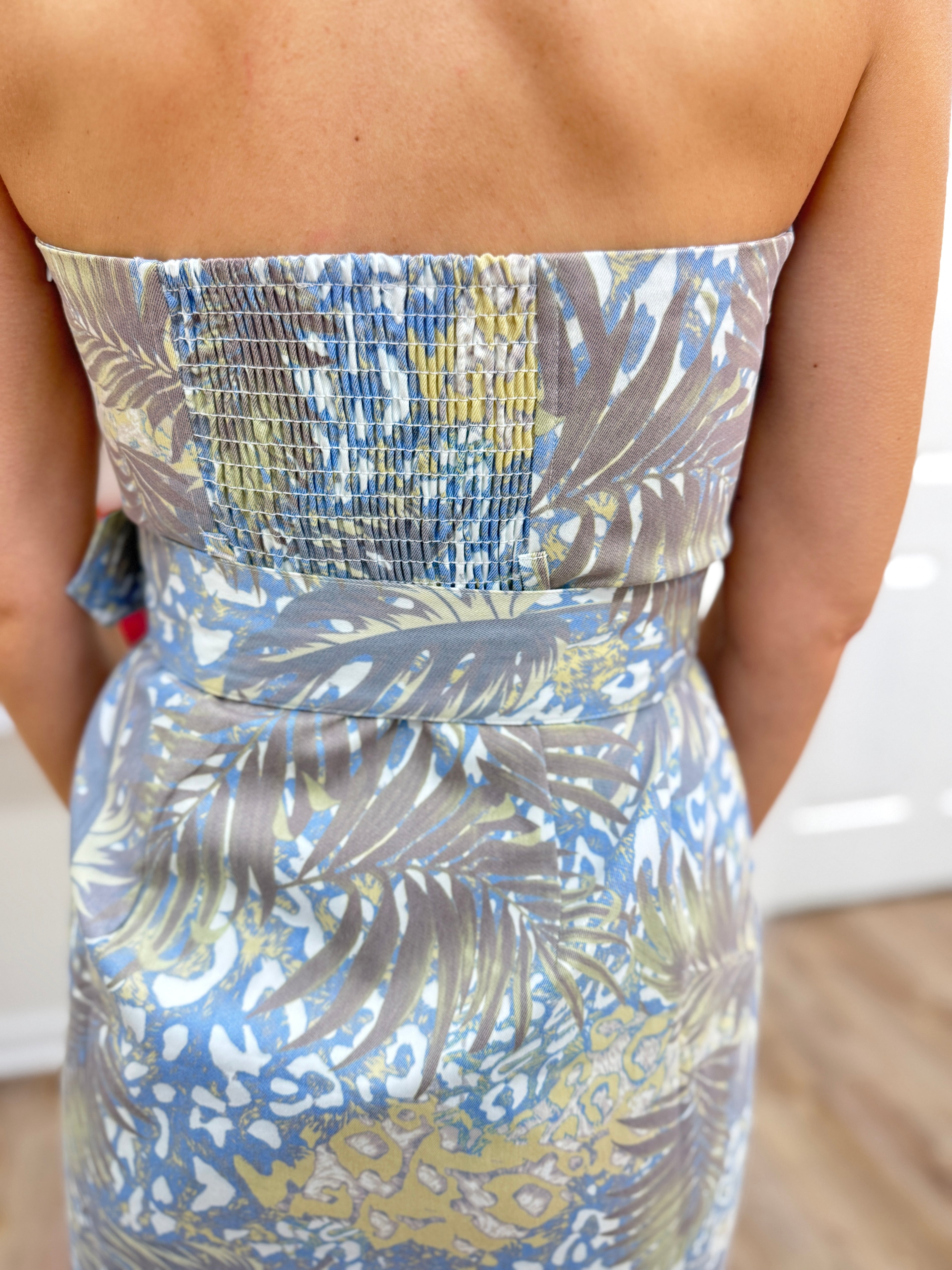 Jade Belted Tube Midi- Desert Palm