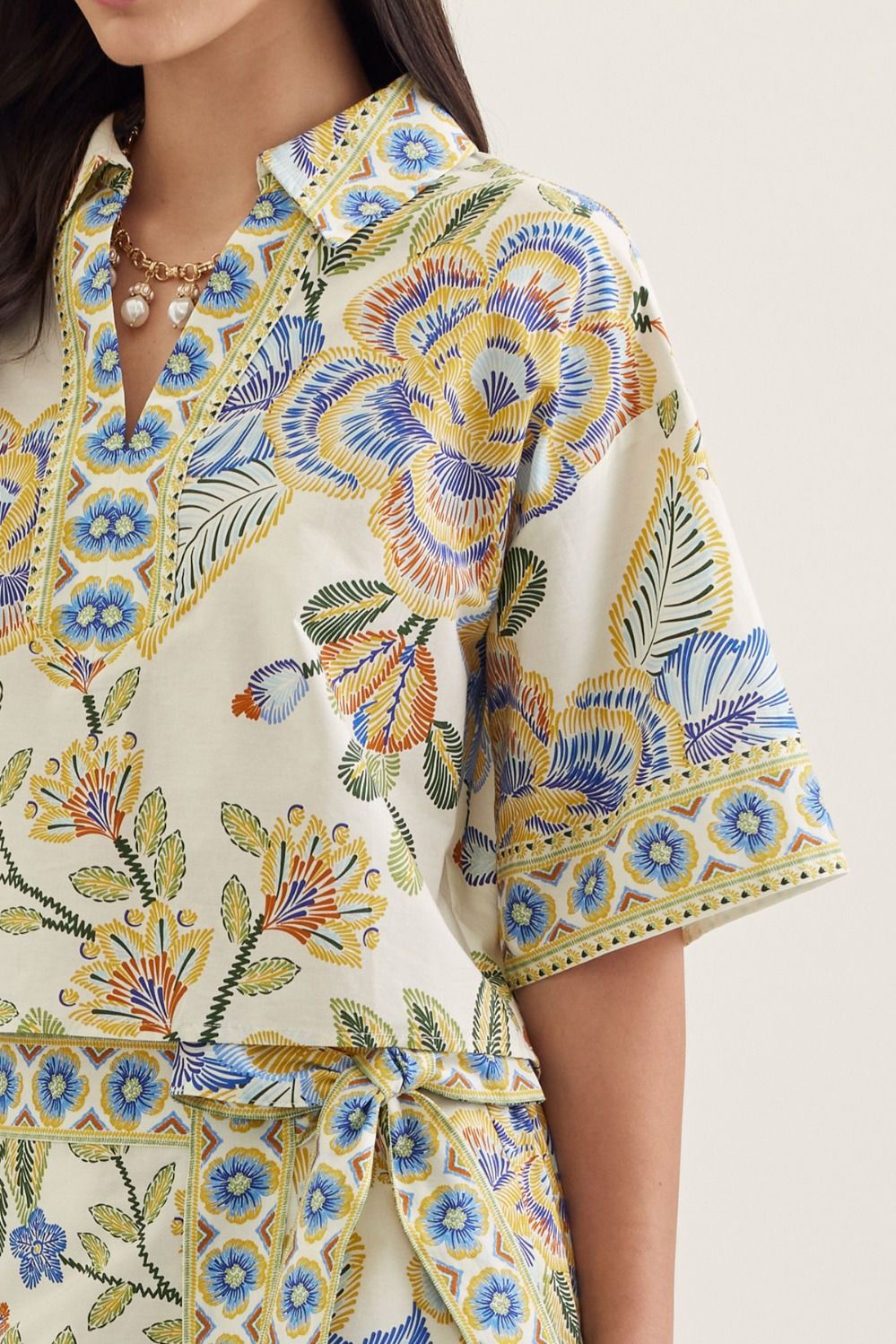 ETO Botanical Wrap Front Skort Set- Multi