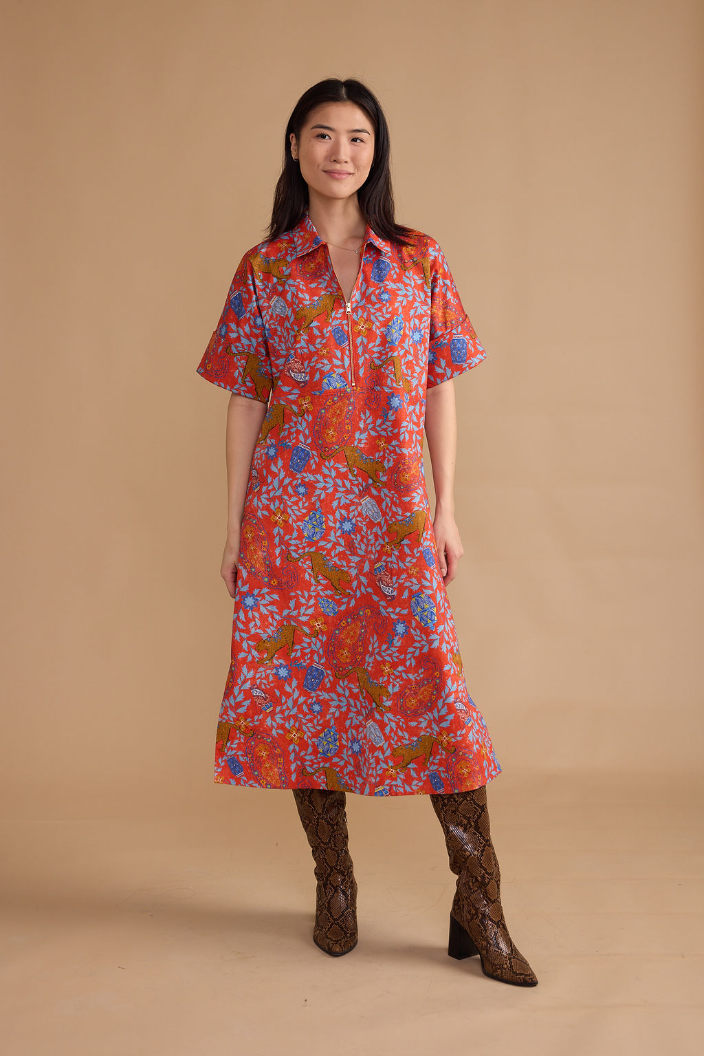 Double A Monica Dress- Leopard Raj
