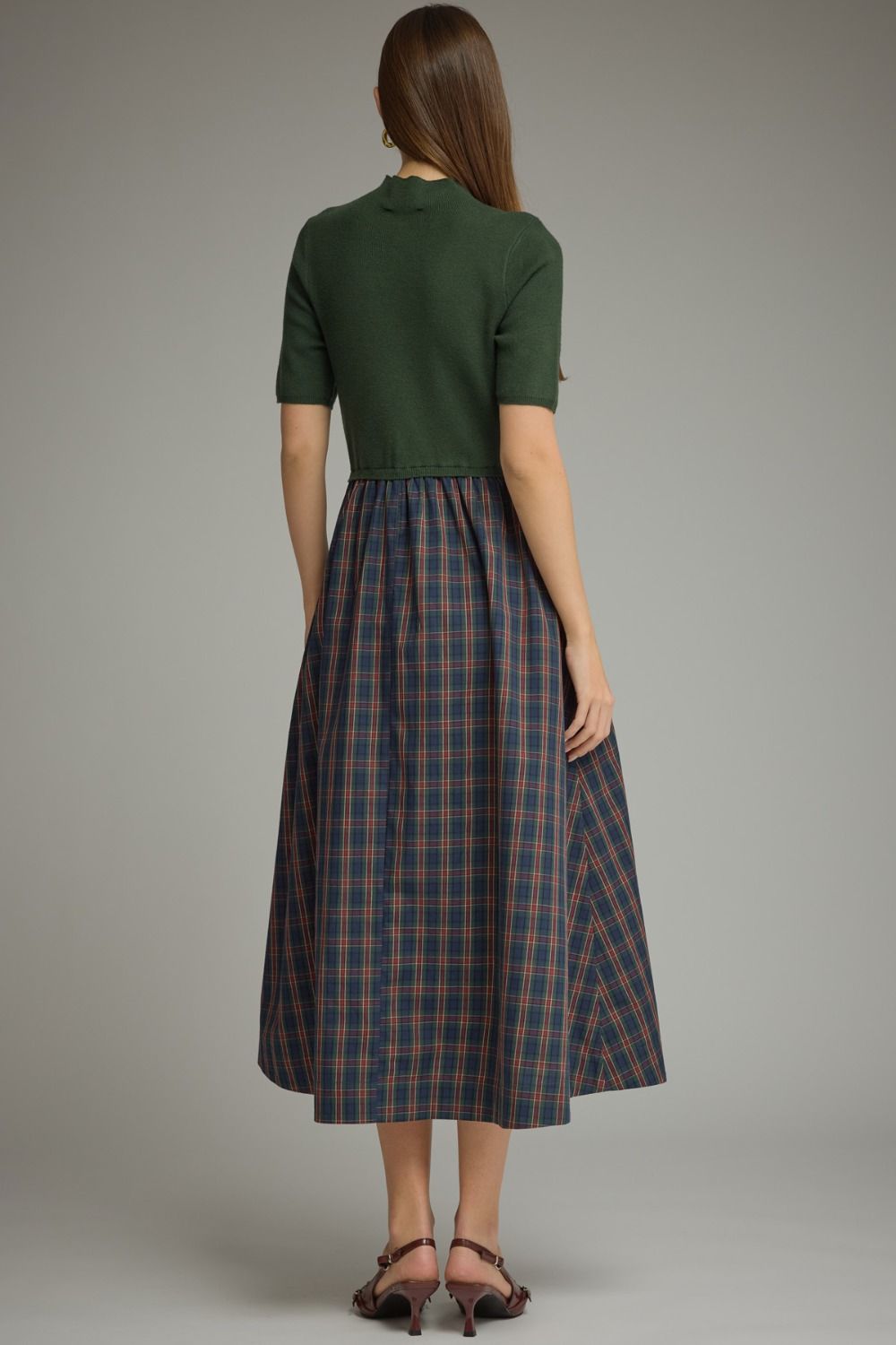 ETO Mixed Media Plaid Dress