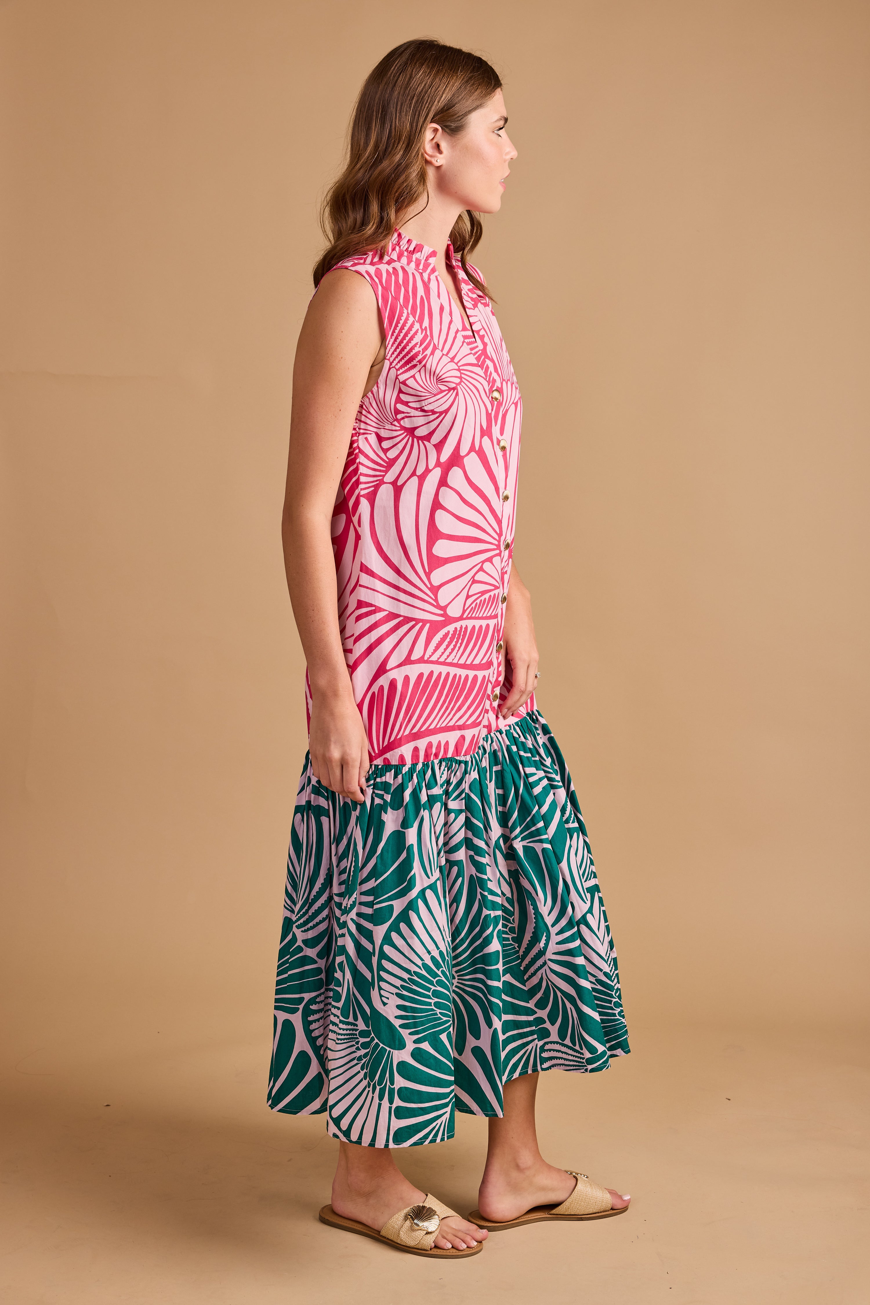 Double A Hillary Dress- Flamingo Shell