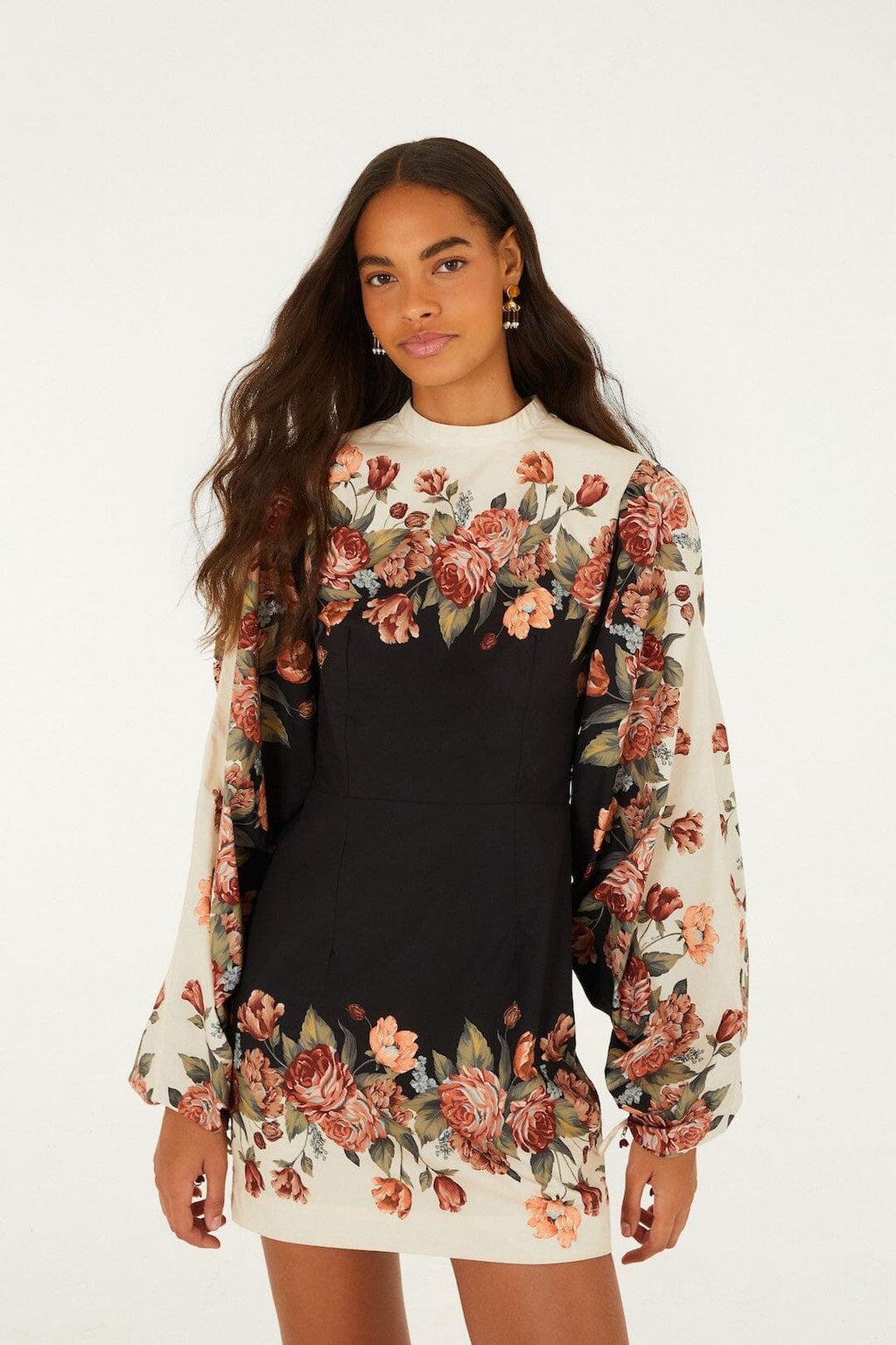 Farm Rio Winter Floral Mini Dress