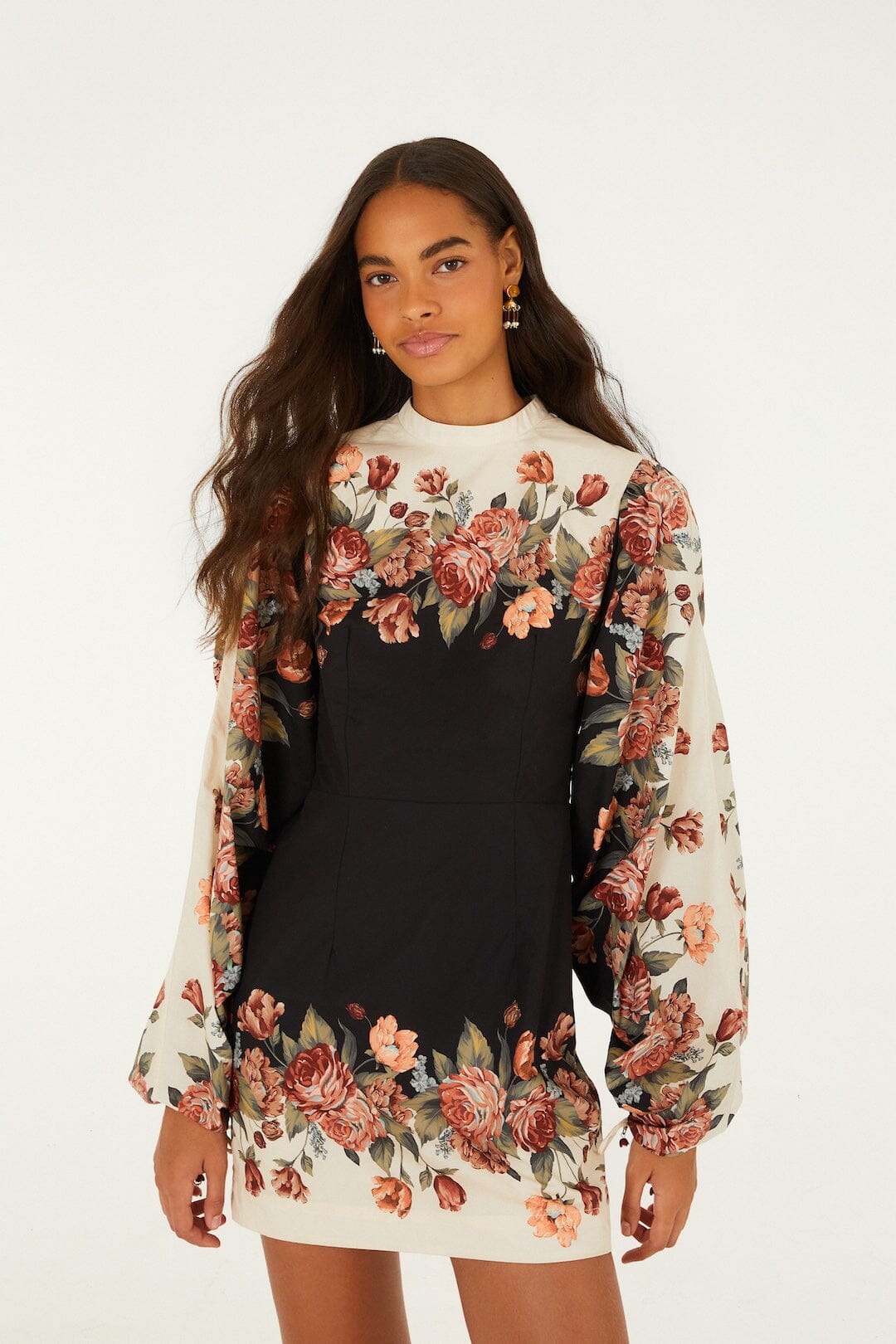 Farm Rio Winter Floral Mini Dress
