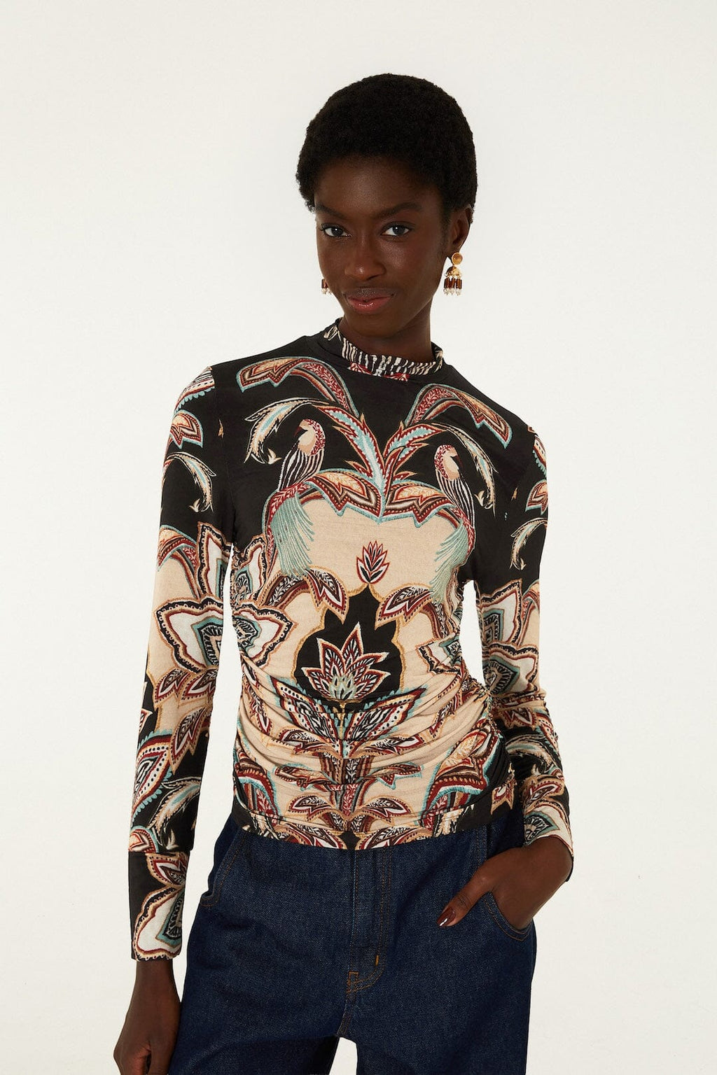 Farm Rio Tapestry Dream Jersey Blouse