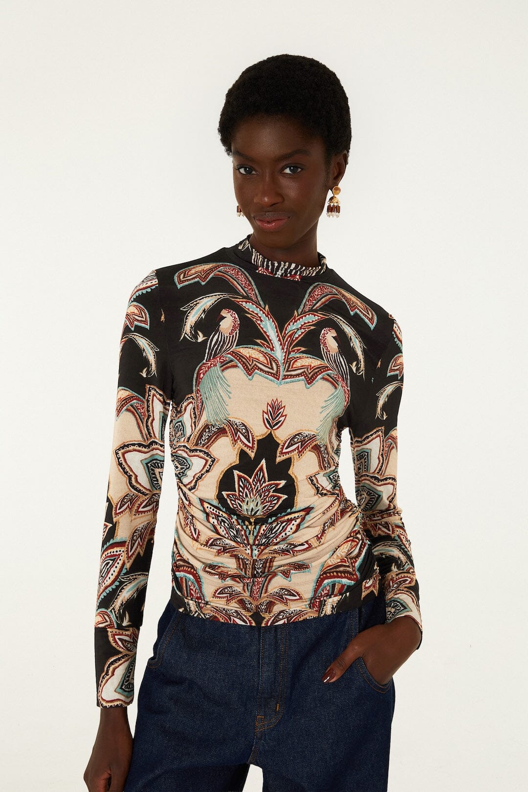 Farm Rio Tapestry Dream Jersey Blouse