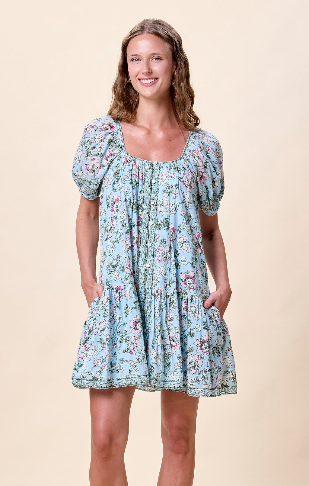Cleobella Elodie Short Dress Flora