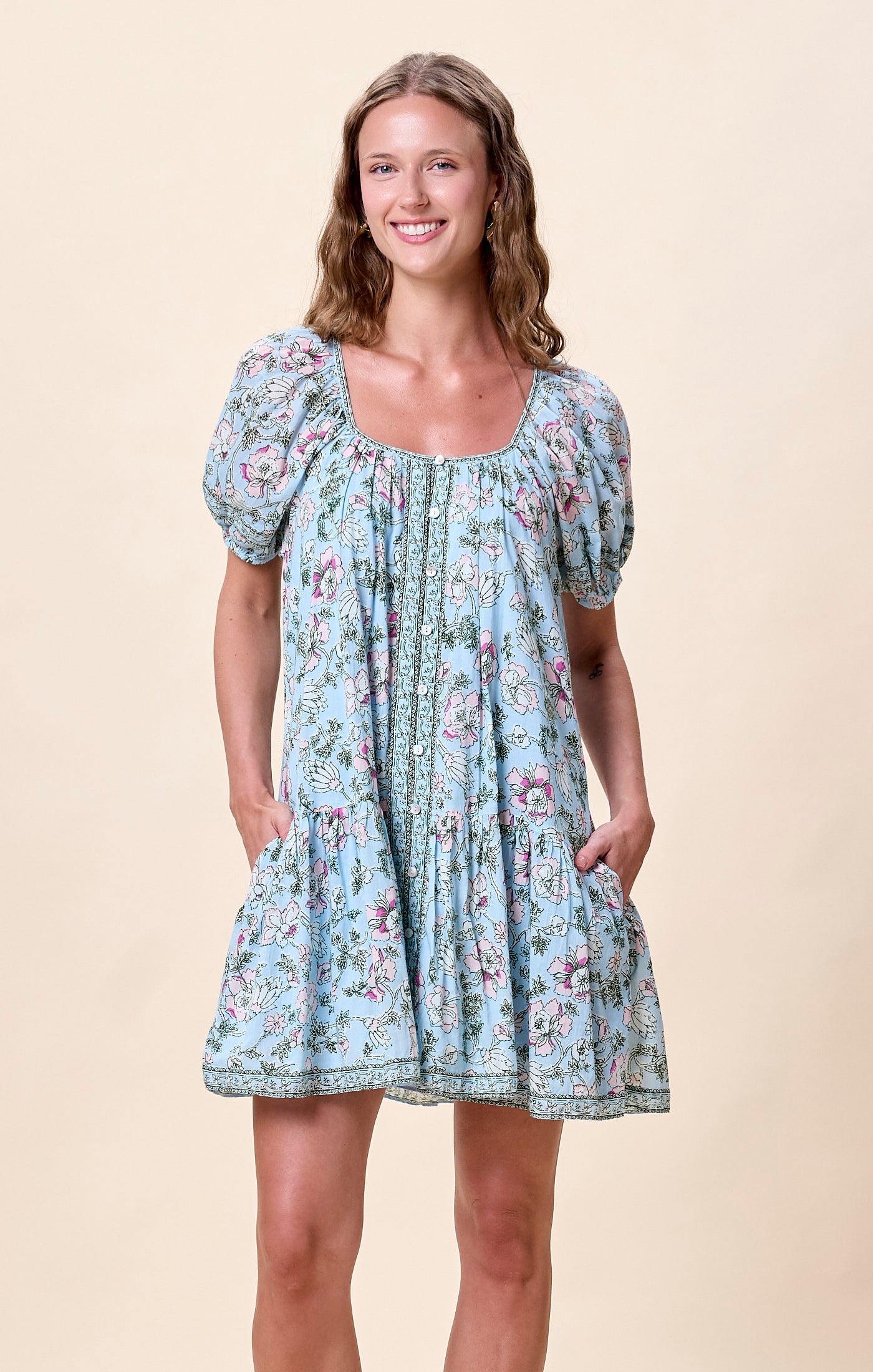 Cleobella Elodie Short Dress Flora