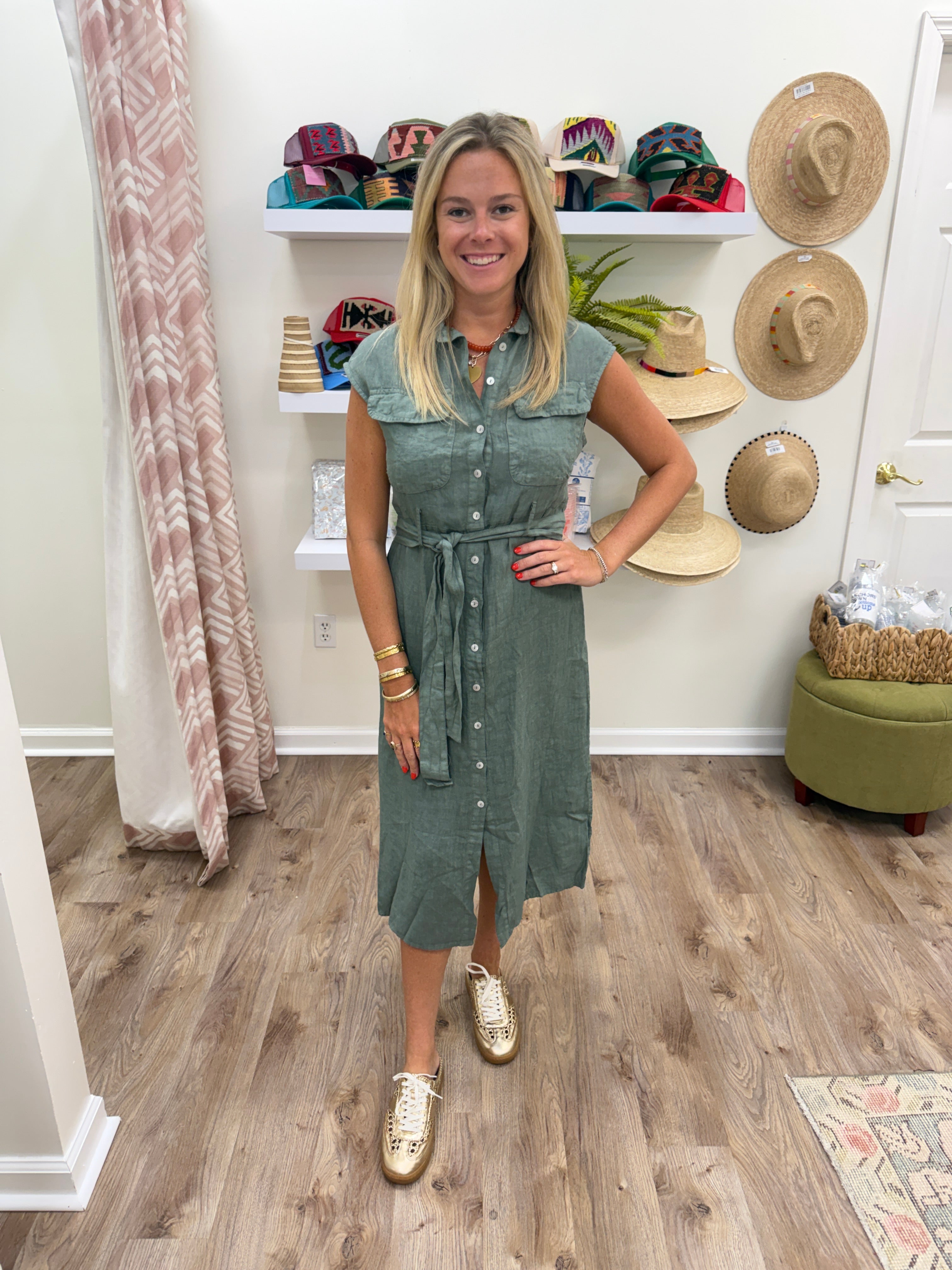 Milio Milano Button Down Linen Dress