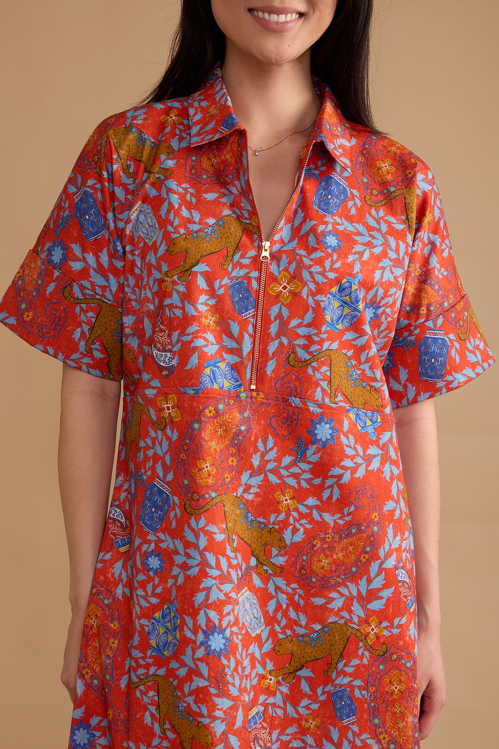 Double A Monica Dress- Leopard Raj