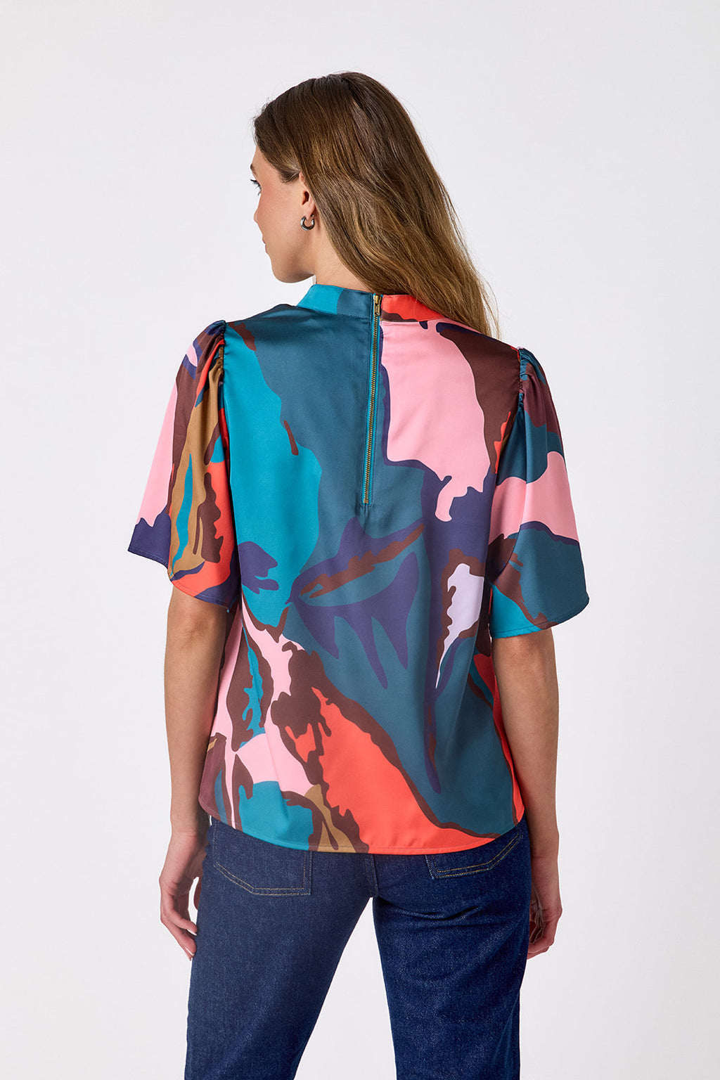 Crosby Loucia Blouse- Leaf Study