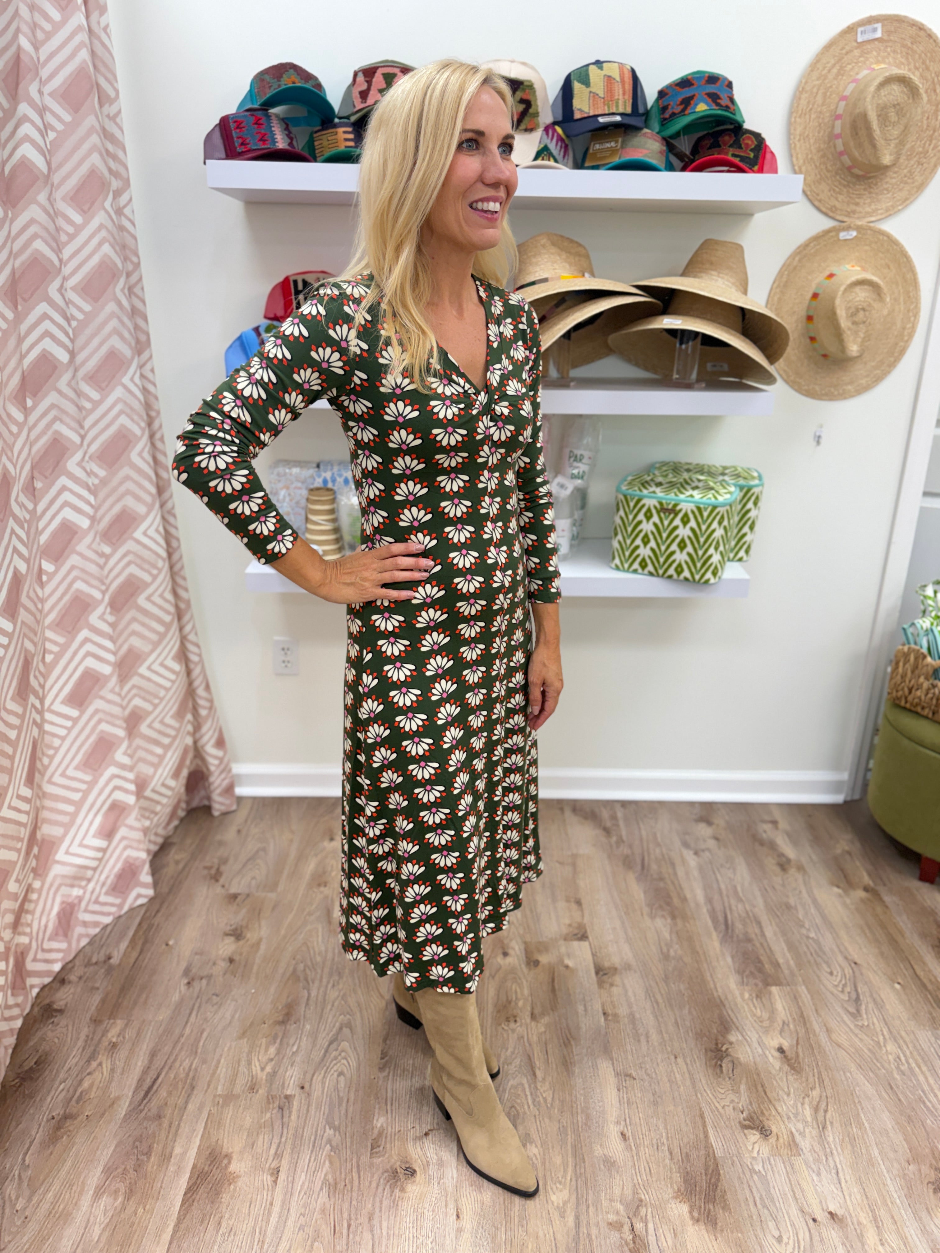 Compania Geo Floral Knit Dress