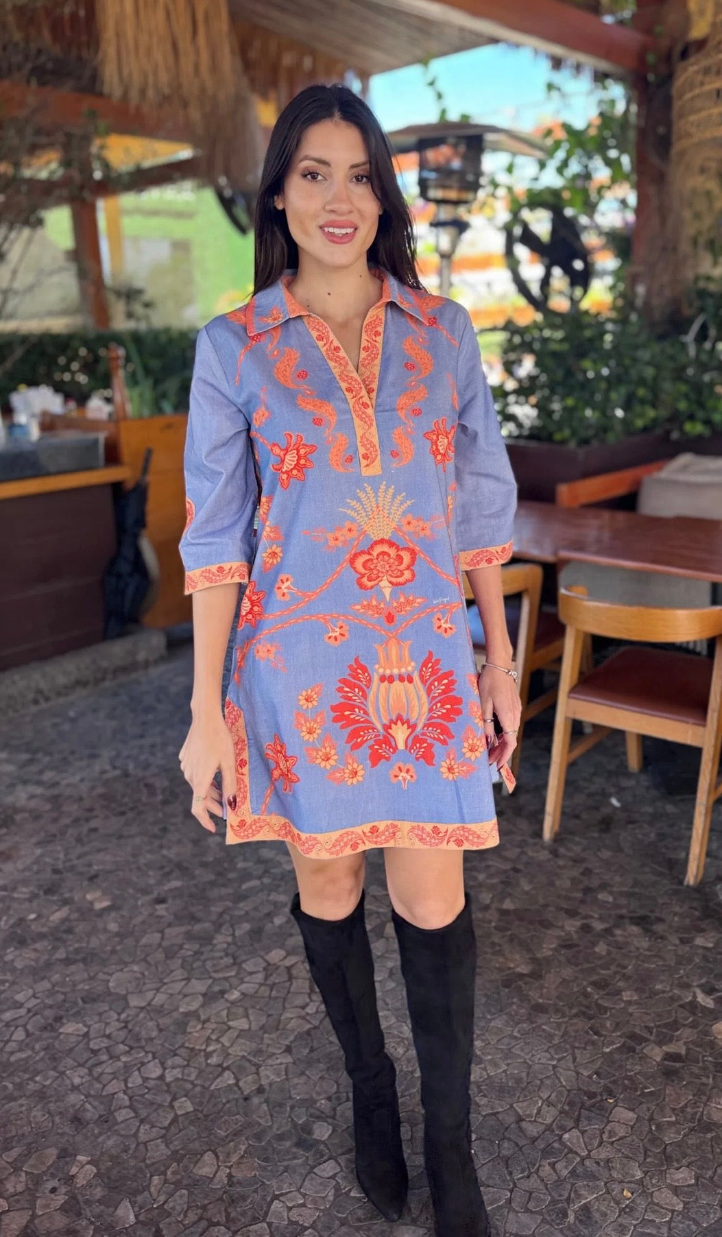 Isla Masai Mini Dress- Chintz Cornflower