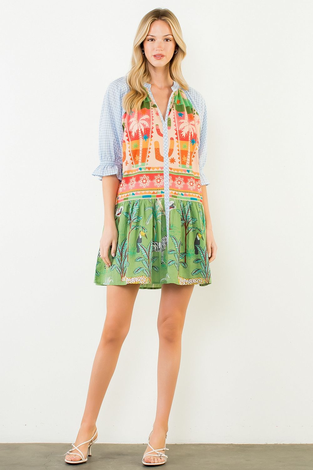 THML VNeck Safari Short Dress