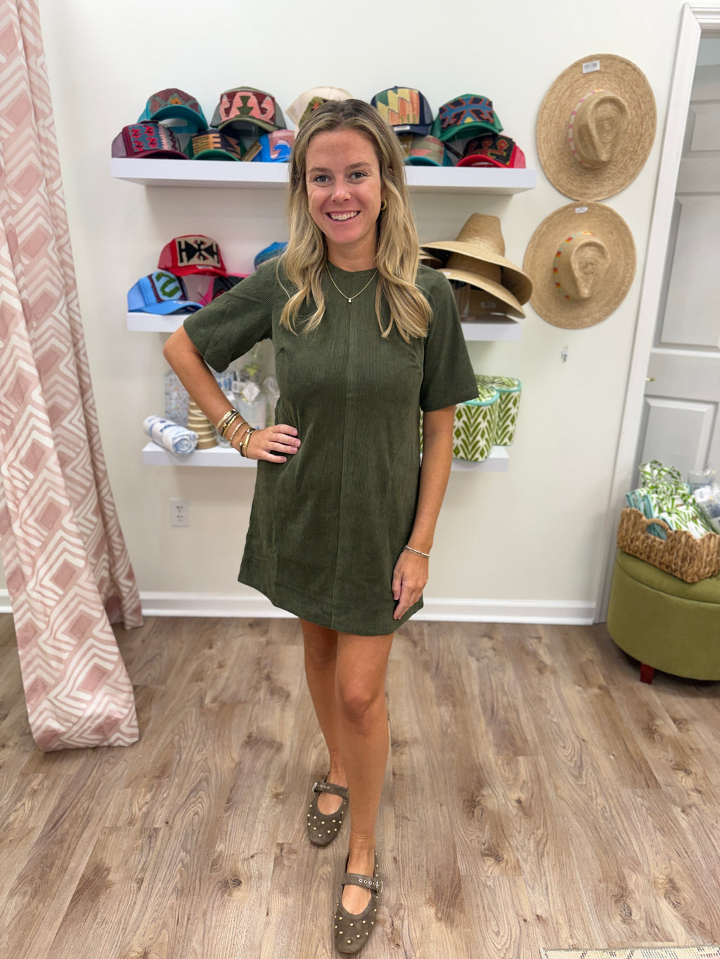 Compania Corduroy Shift Dress