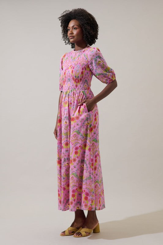 SL Floral Bermy Smocked Maxi Dress