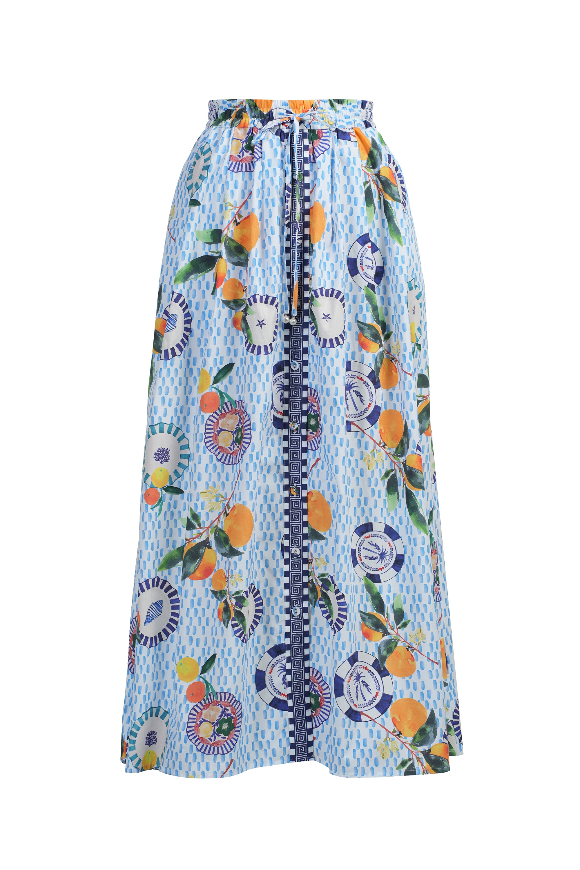 Emily Lovelock Bernie Print Skirt- ivory