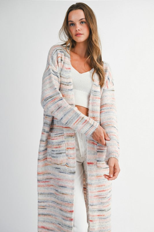 MBL Long Open Cardigan Multi
