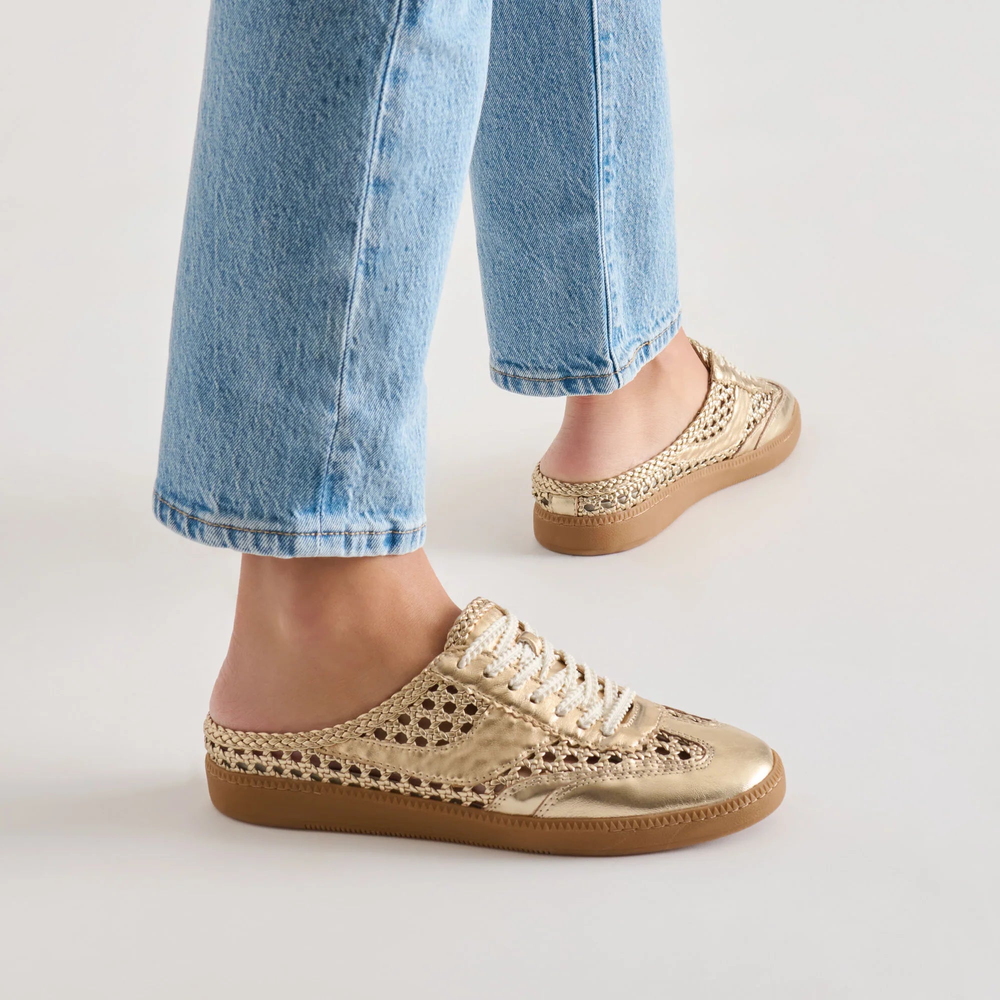Dolce Vita Notice Woven Sneaker- Gold