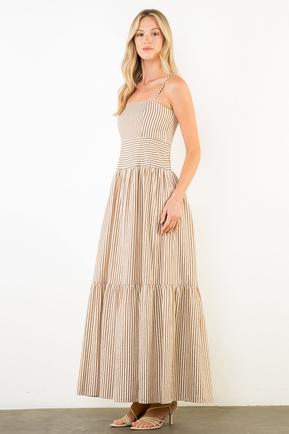 THML Striped Texture Tier Midi