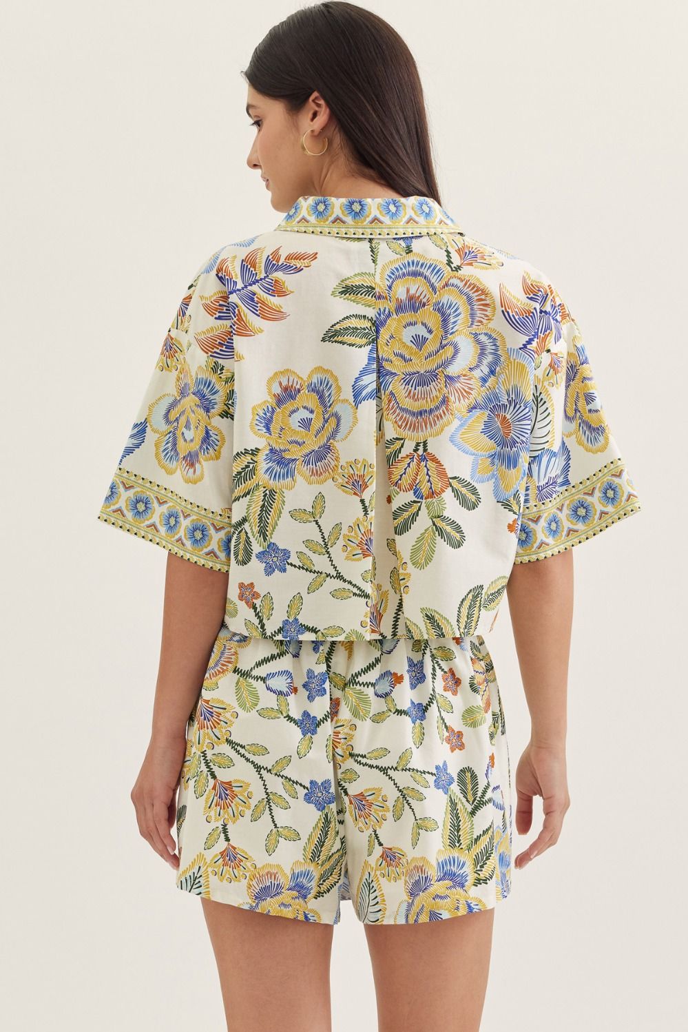 ETO Botanical Wrap Front Skort Set- Multi