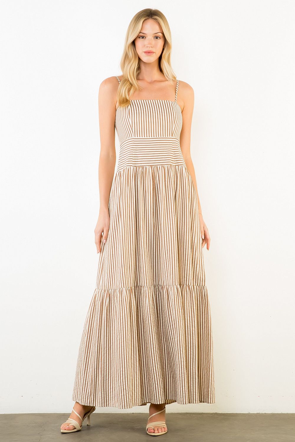 THML Striped Texture Tier Midi