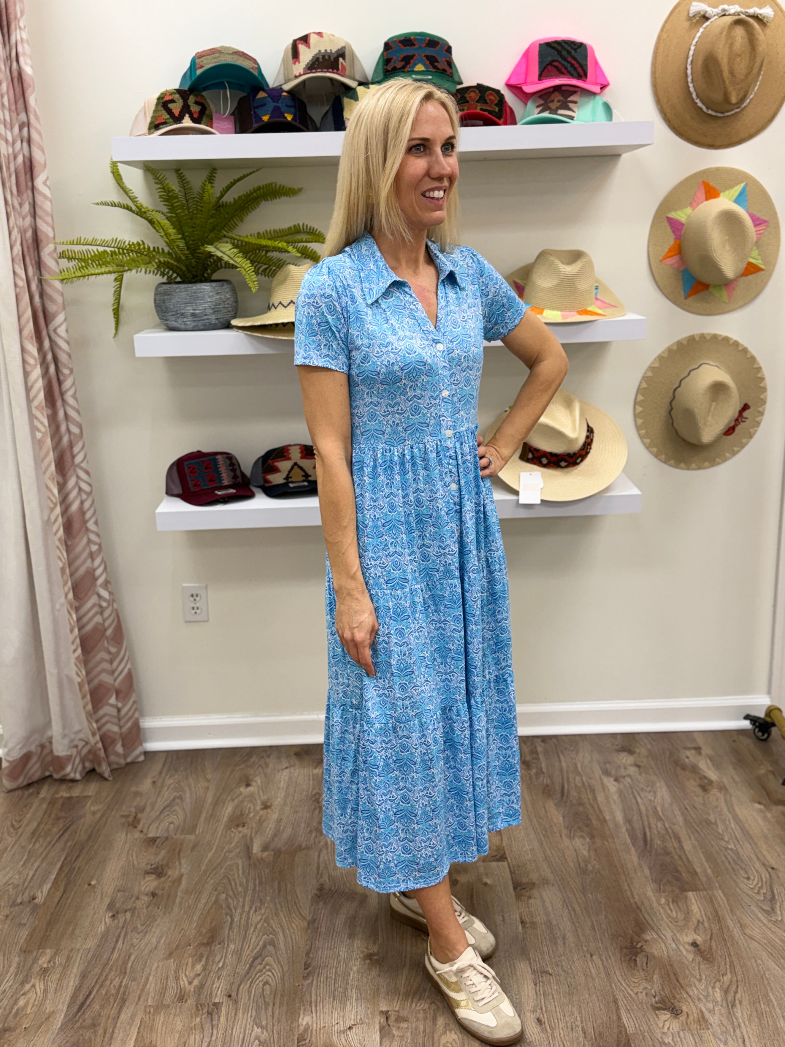 La Mer Luxe Desiree Midi Blue Multi