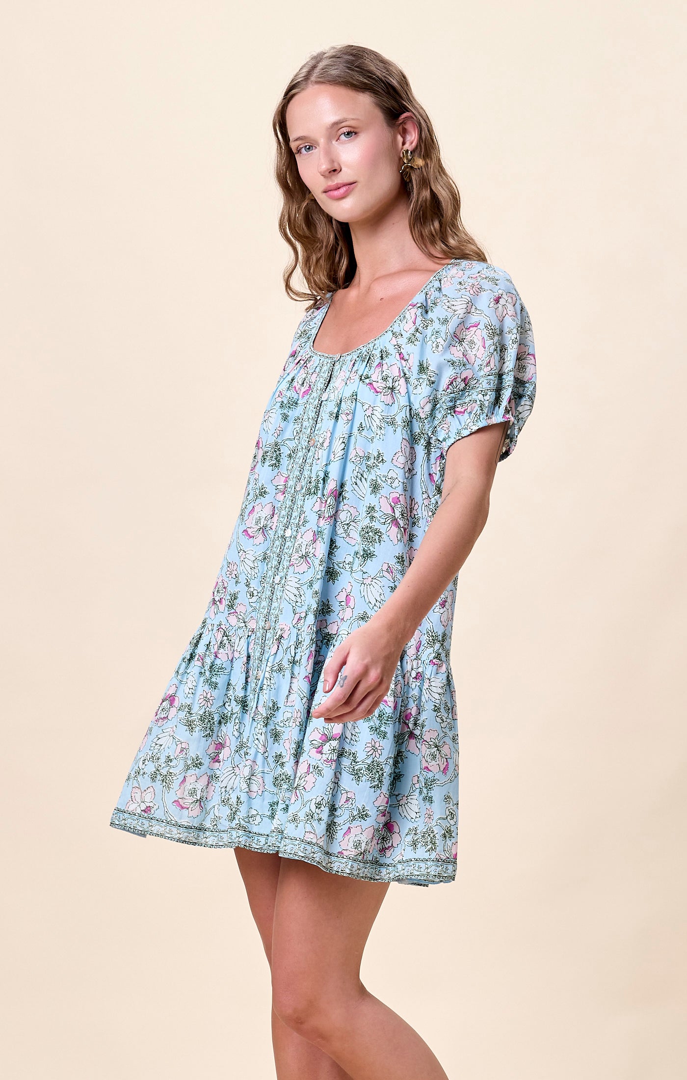 Cleobella Elodie Short Dress Flora