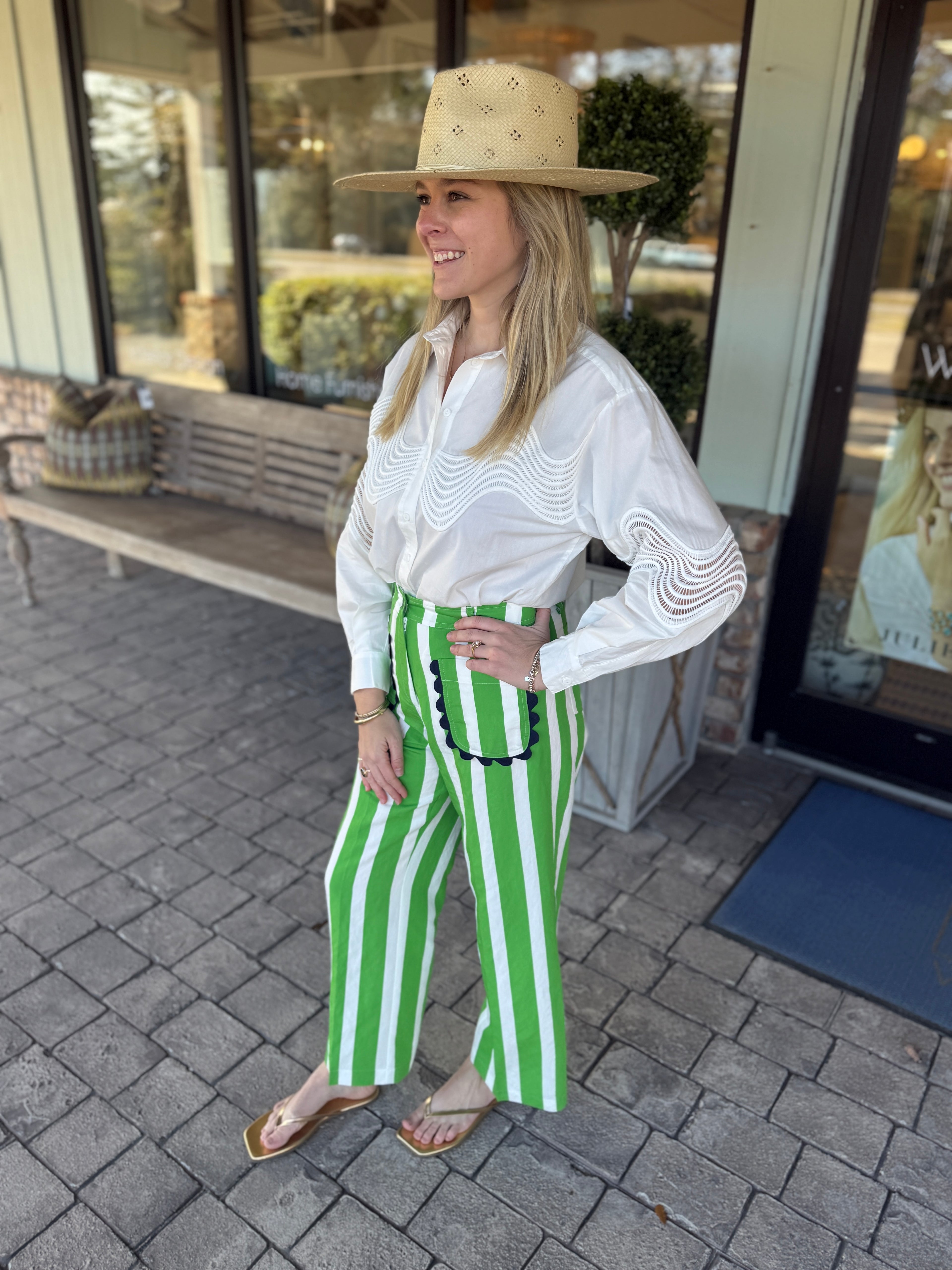 Vilagallo Green Stripe Pant