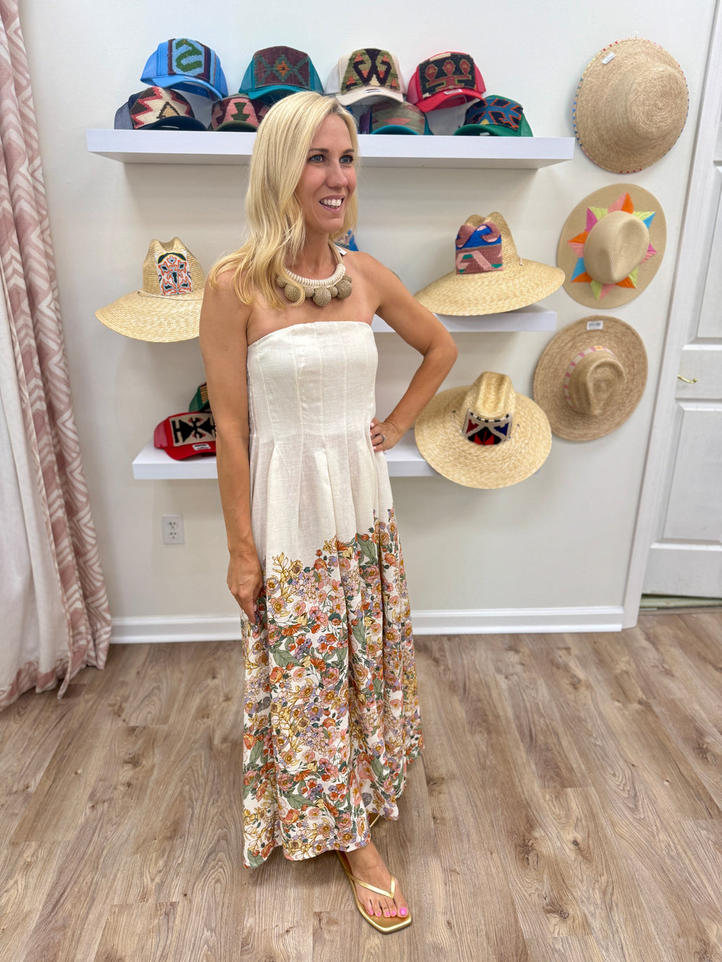 Milio Milano Pleated Tube Maxi- Botanical