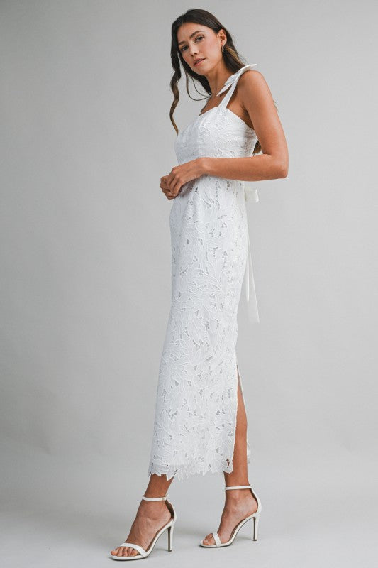 MBL Tie Strap Lace Midi