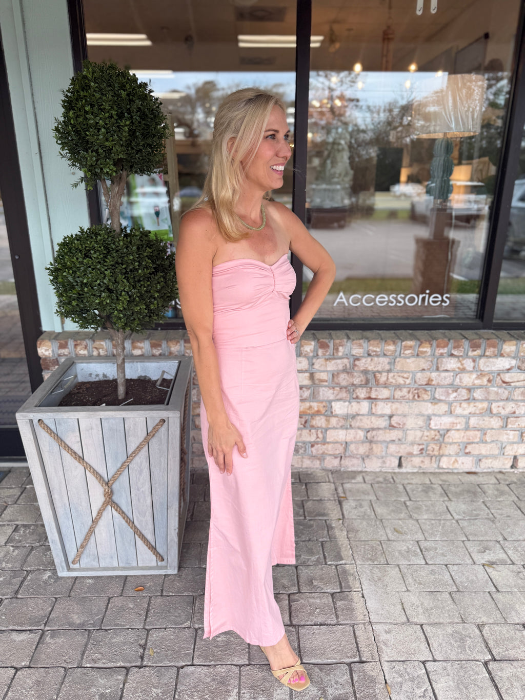 Phie Strapless Poplin Maxi