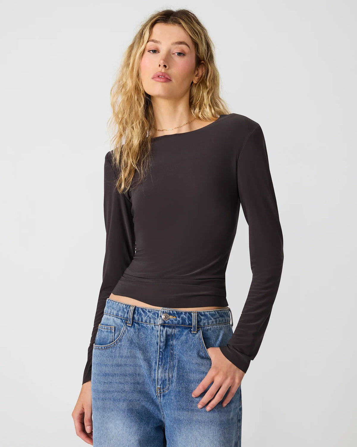 Steve Madden Seline Knit Top- Espresso