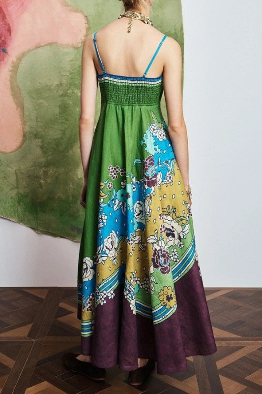 SU Green Floral Maxi Dress