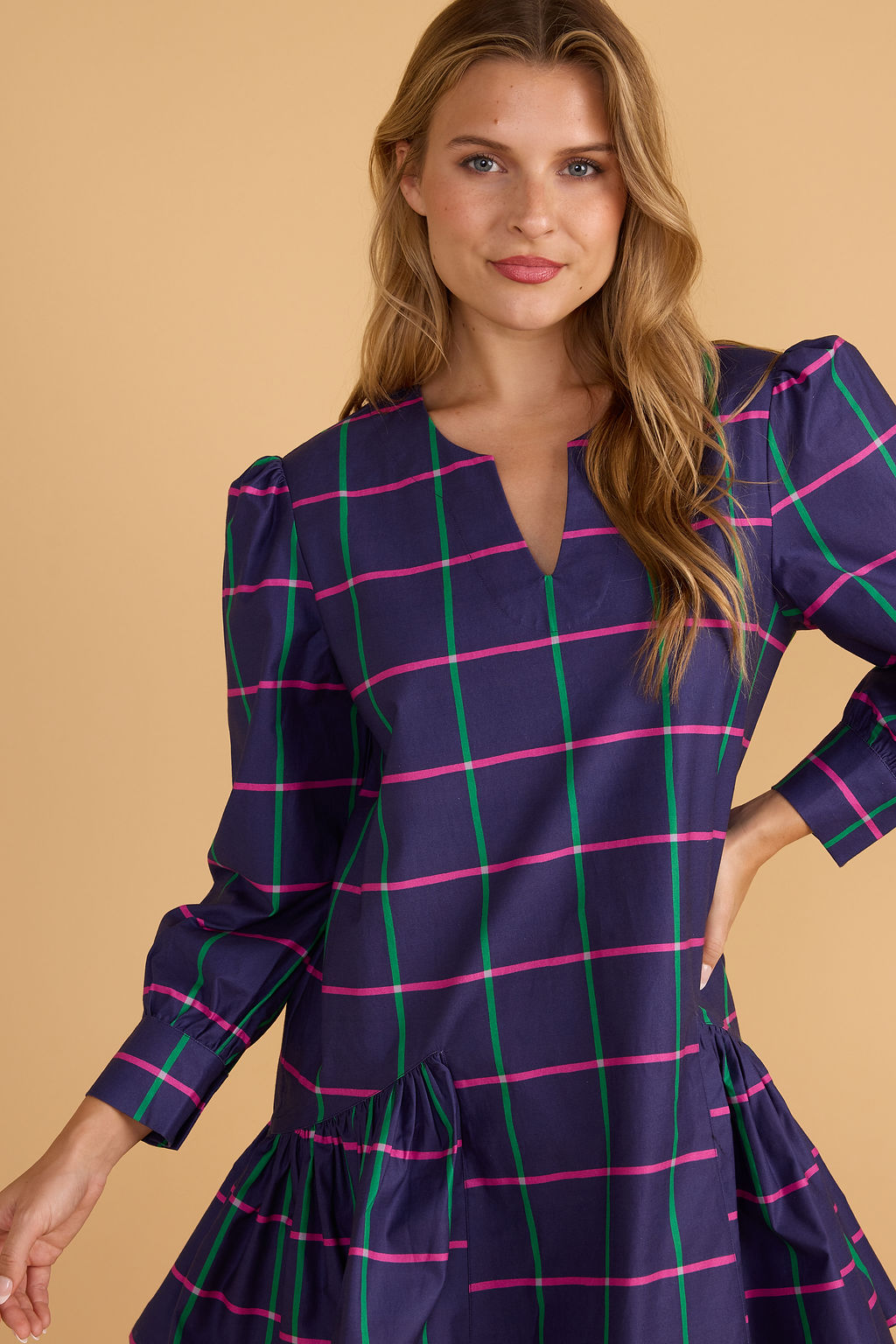 Double A Elizabeth Dress- Varsity Check