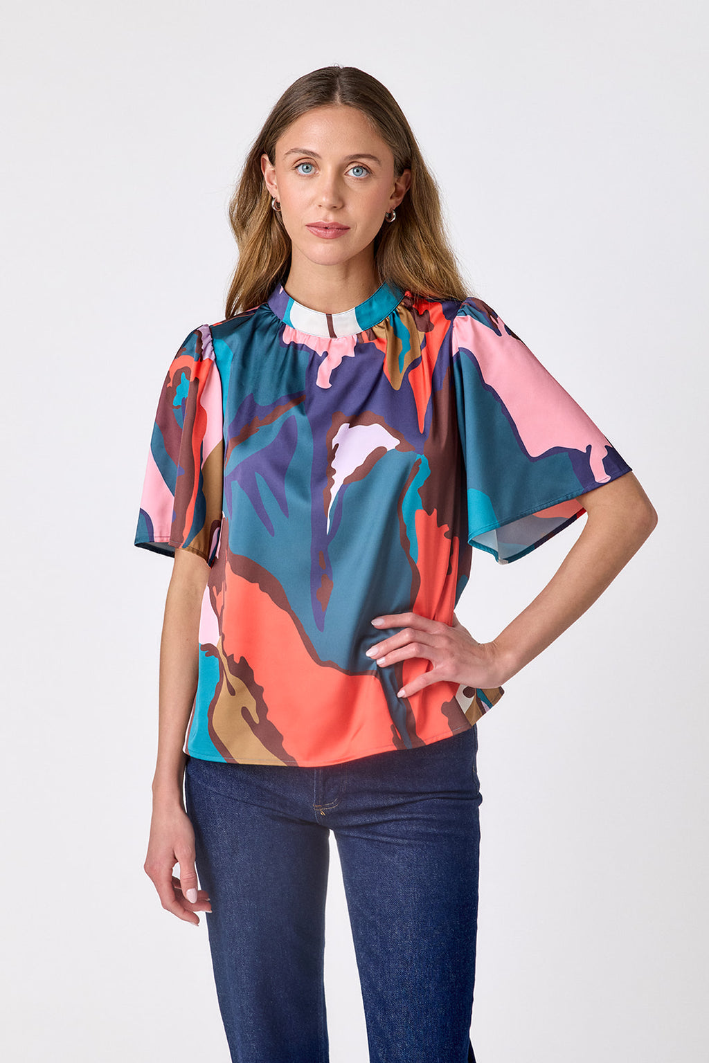 Crosby Loucia Blouse- Leaf Study
