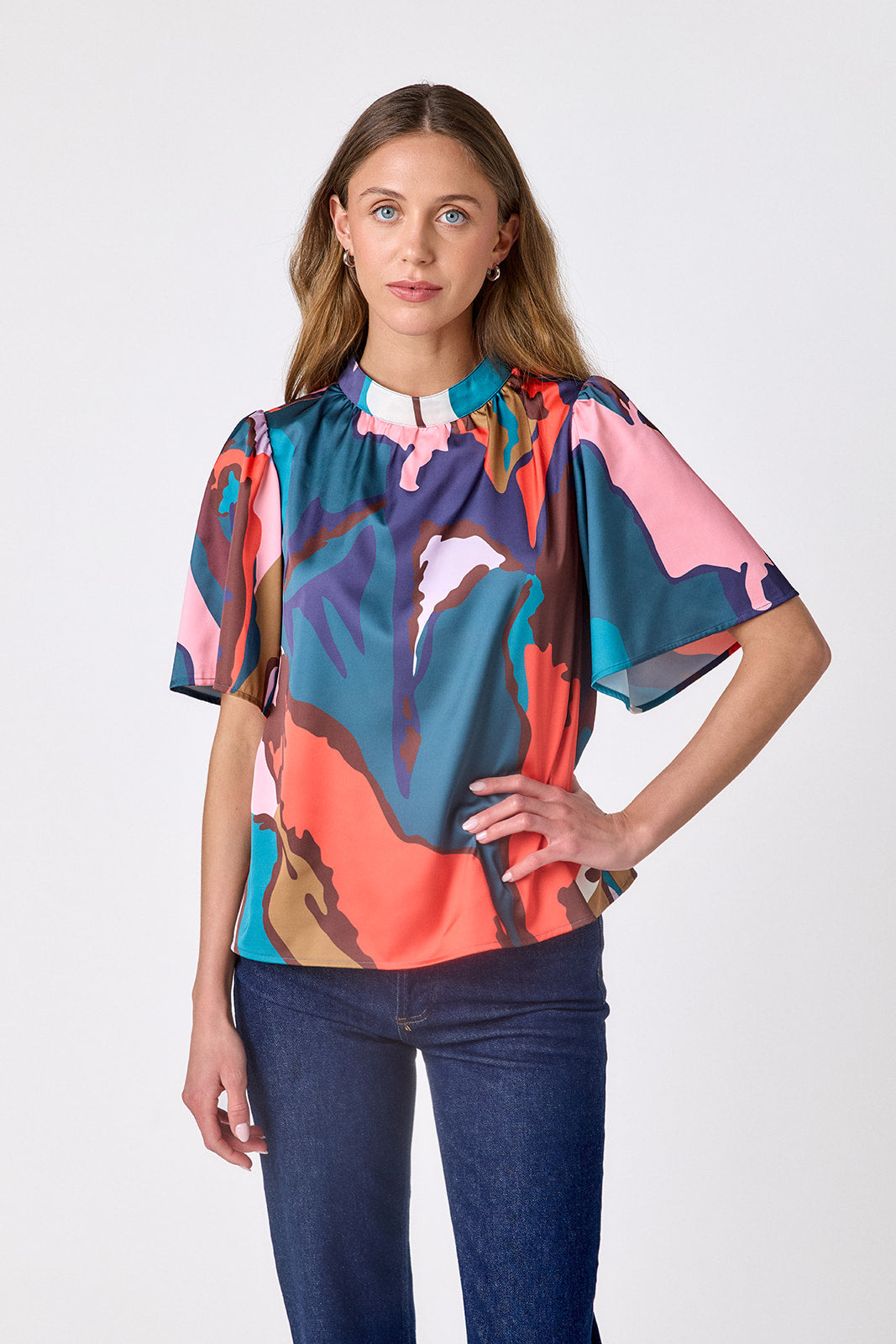 Crosby Loucia Blouse- Leaf Study