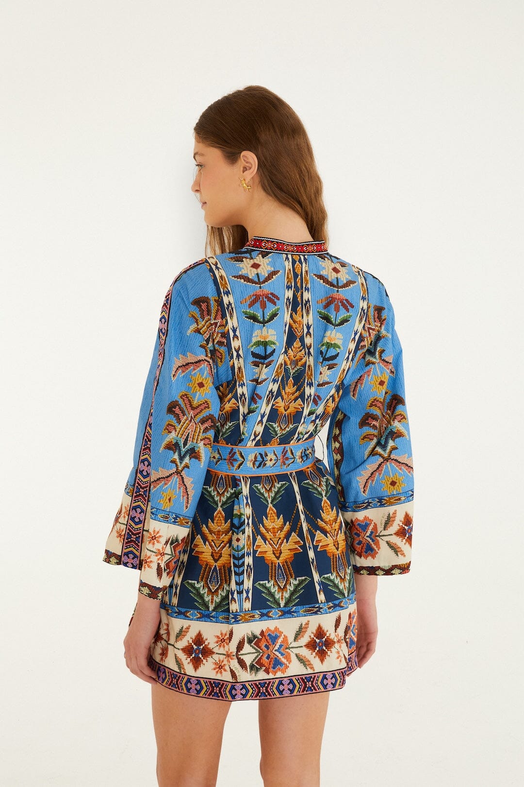 Farm Rio Embroidered Tapestry Dress
