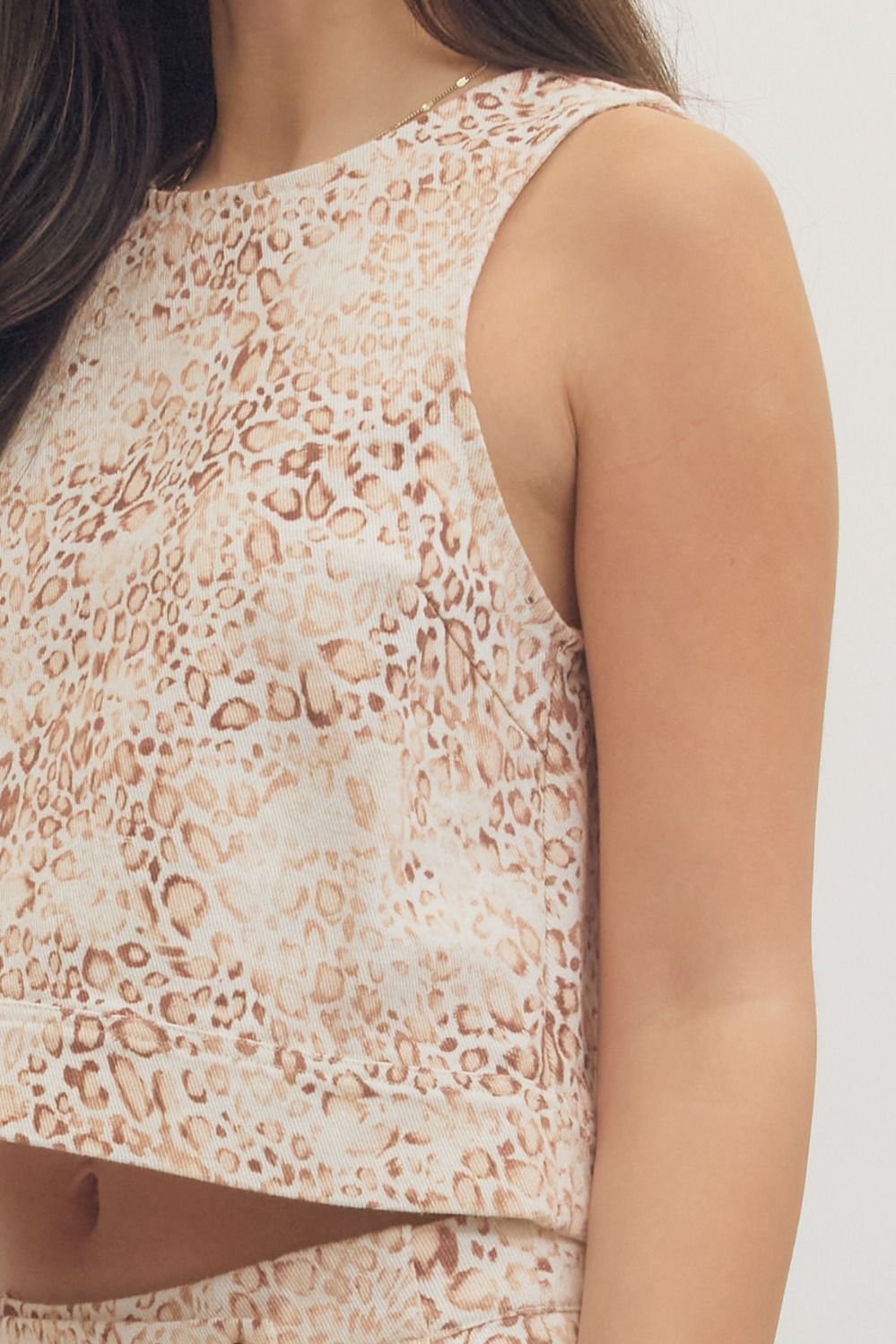 ETO Animal Print Wrap Skort Top Set