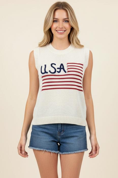 PCH AMERICAN FLAG SWEATER TOP