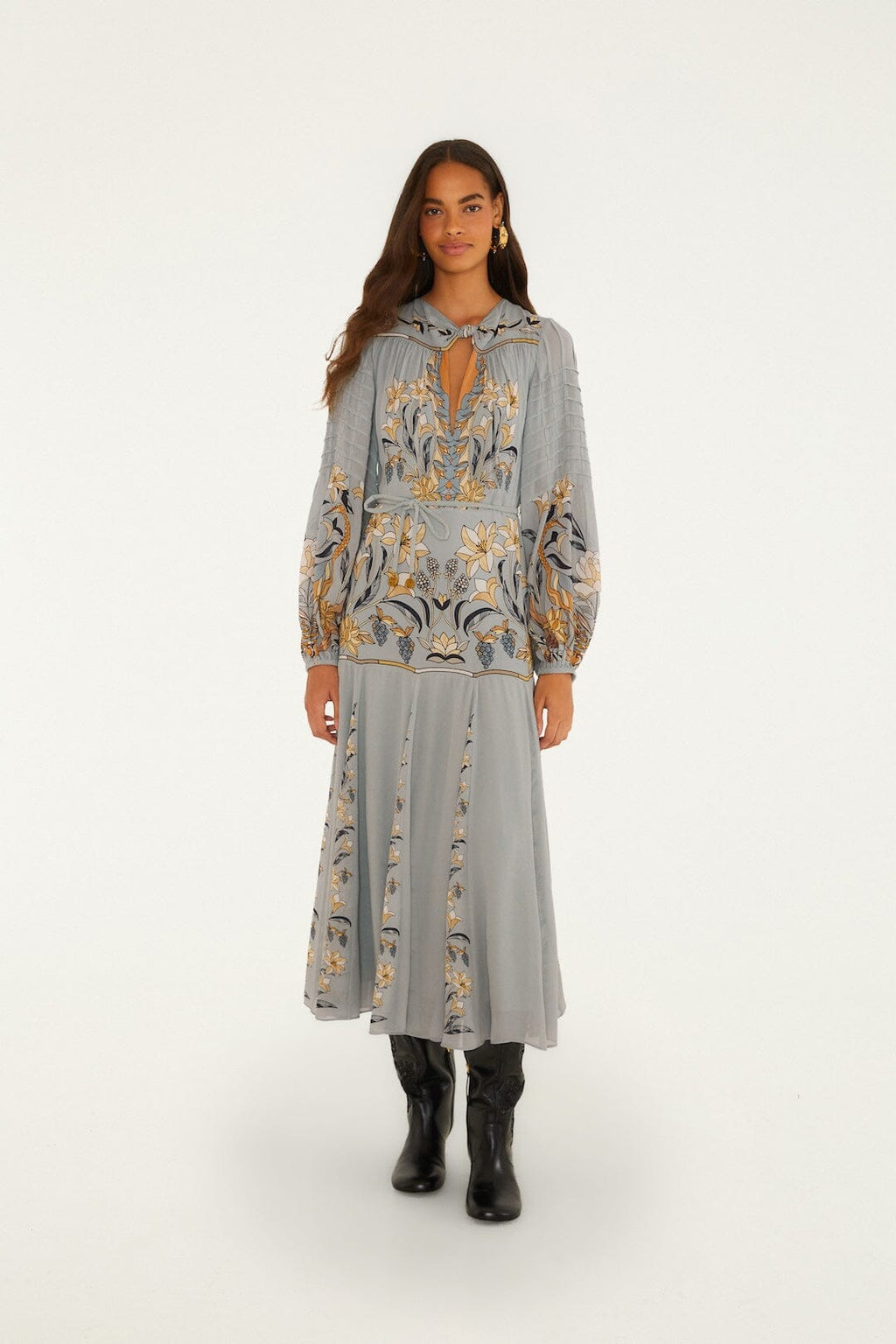Farm Rio Stained Glass Pleated Midi