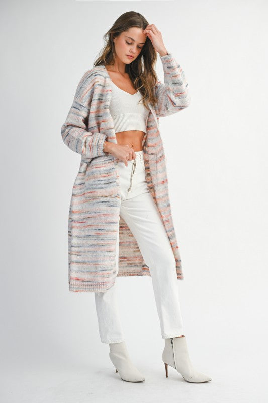 MBL Long Open Cardigan Multi