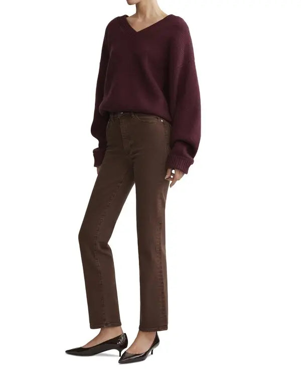 DL 1961 Halle Straight Denim- Brownstone