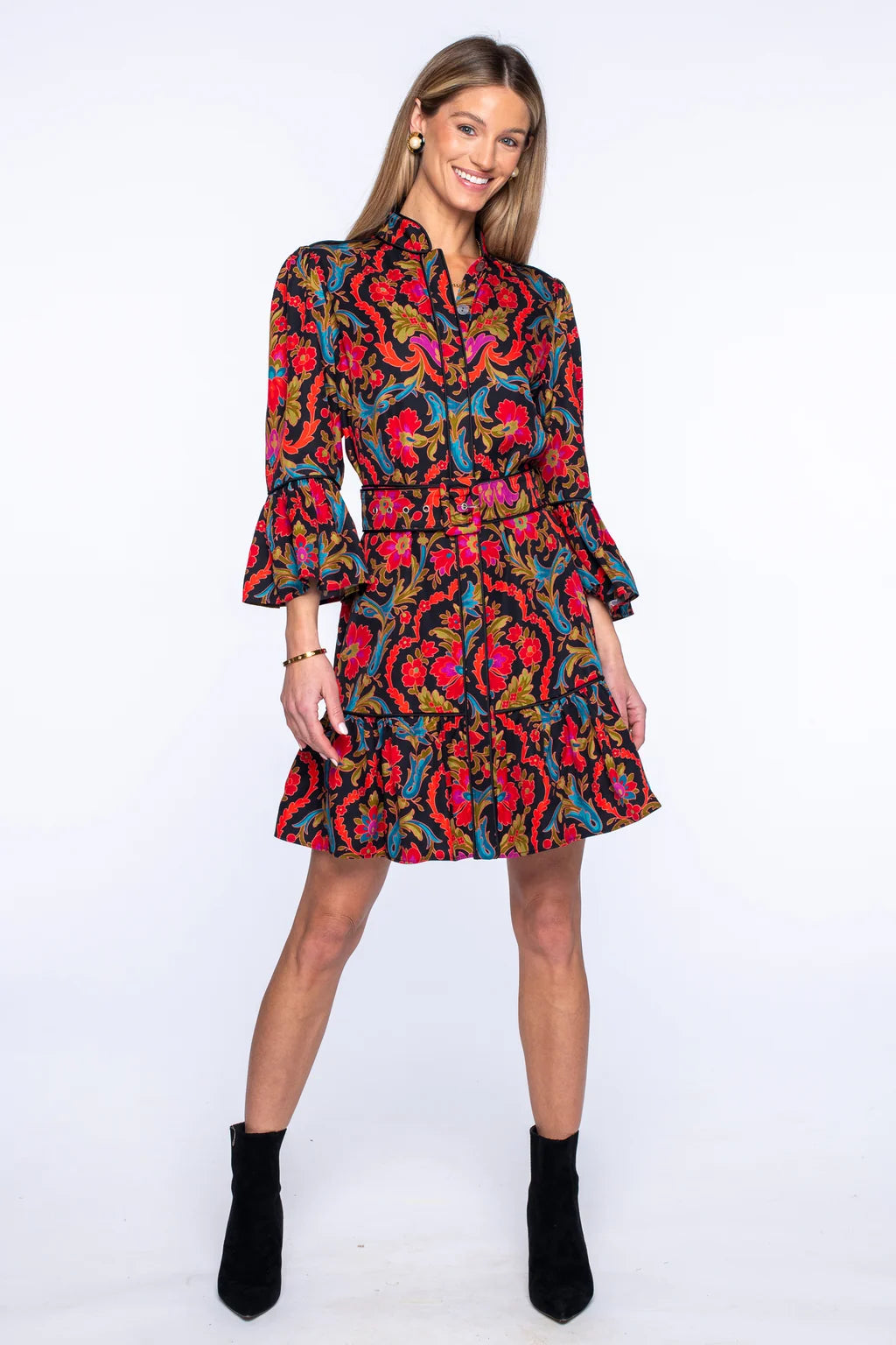Elizabeth James Frances Dress- Damask
