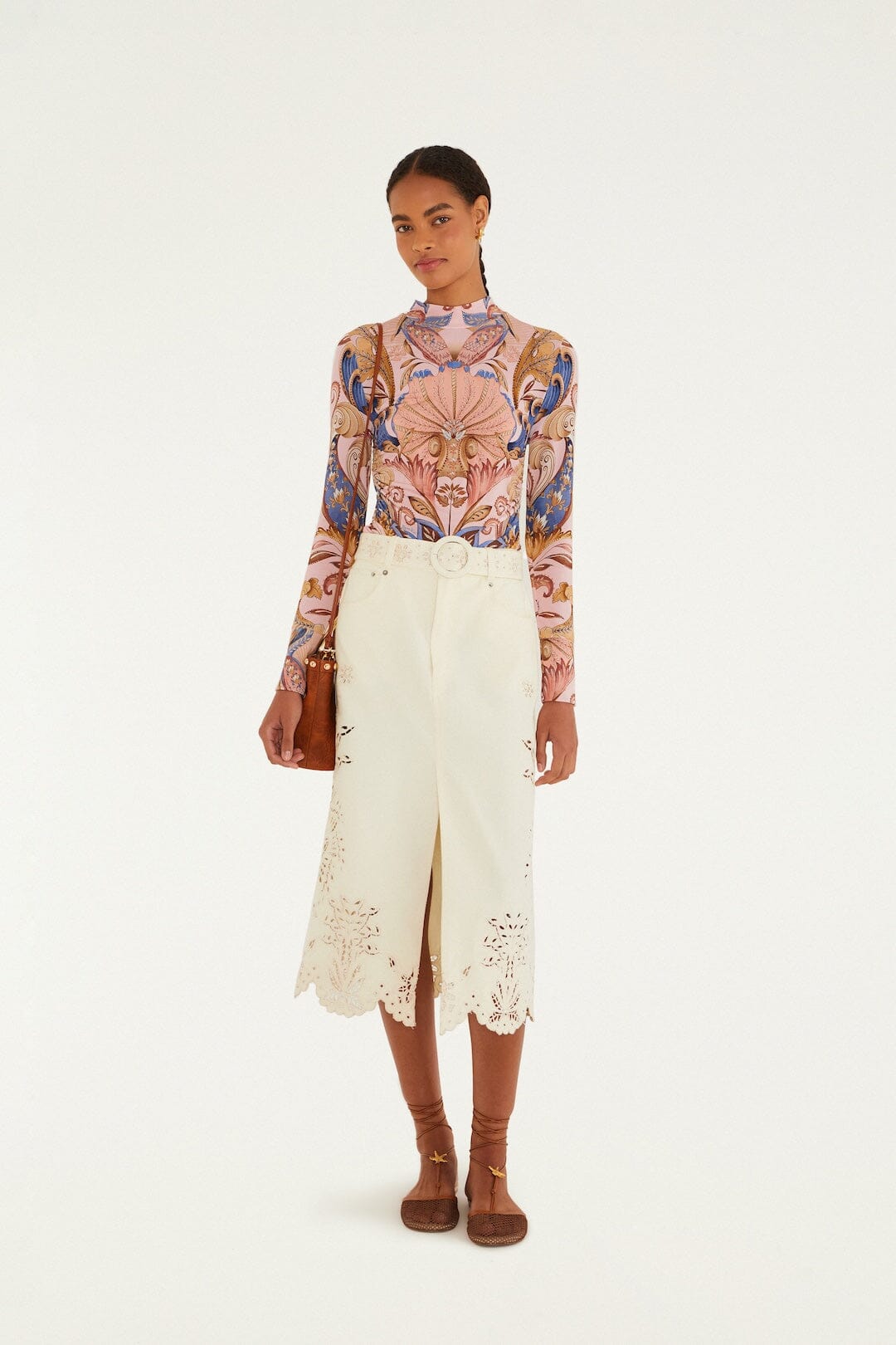 Farm Rio Sea Garden Scarf Blouse