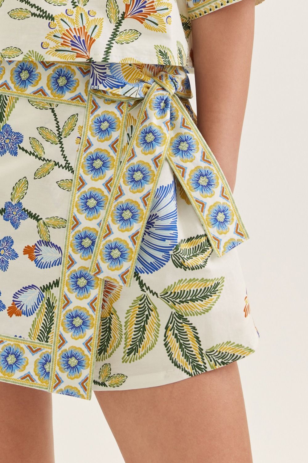 ETO Botanical Wrap Front Skort Set- Multi
